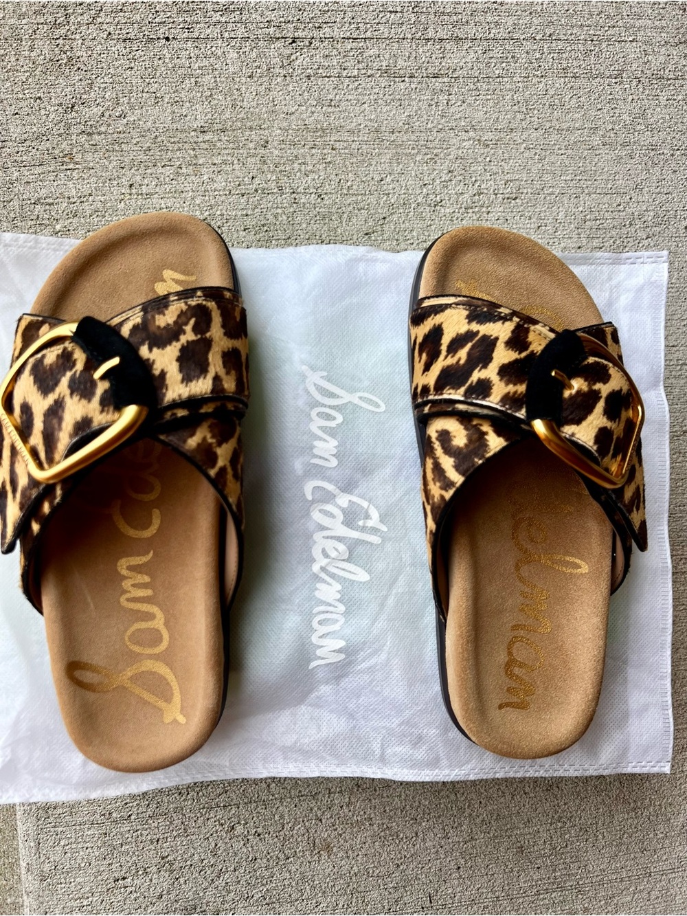 Sam Edelman Leopard Print Slide Sandals (Darla) - Picture 3 of 8